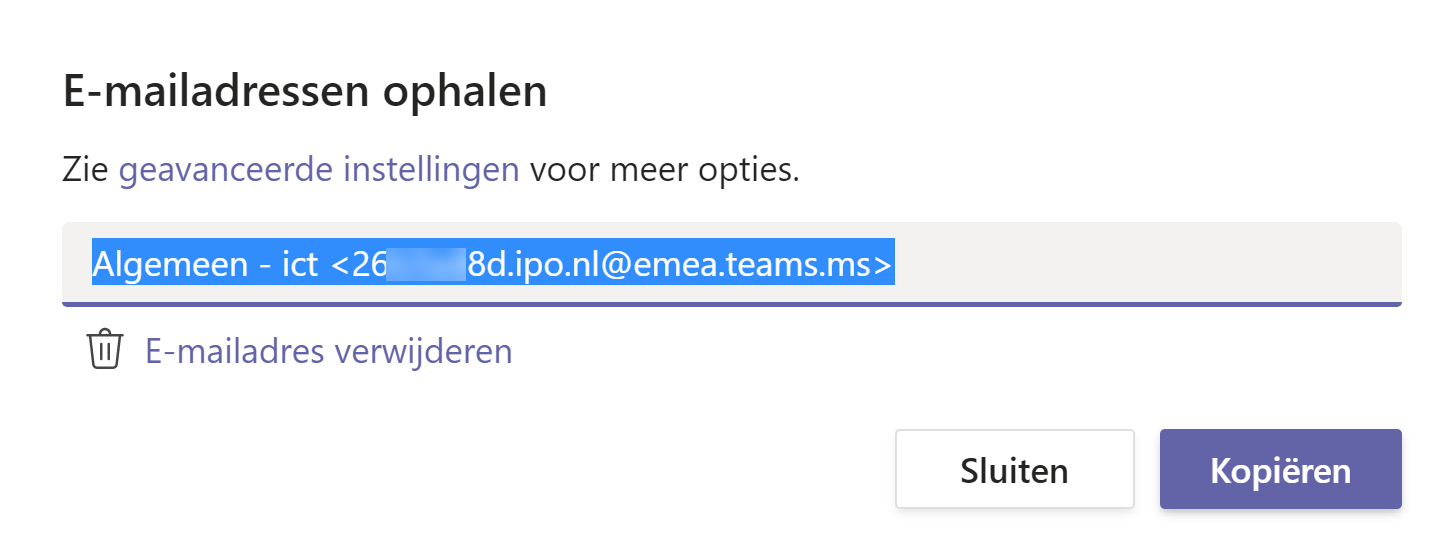 Email adressen ophalen